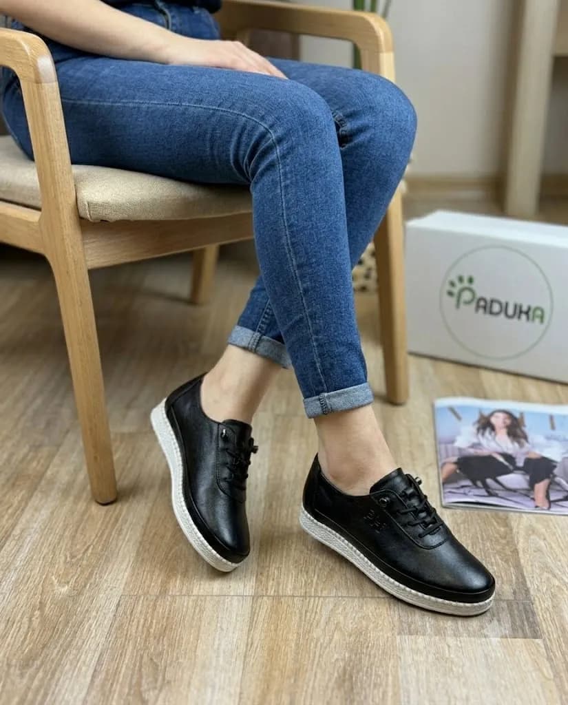 کفش کتونی زنانه درختی چرم طبیعی زیره پیو کد 30454 — تصویر ۵