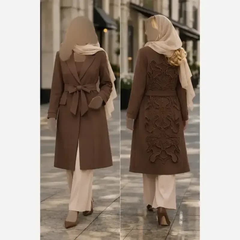 پالتو استردار گلدوزی شده با کیفیت عالی — تصویر ۷