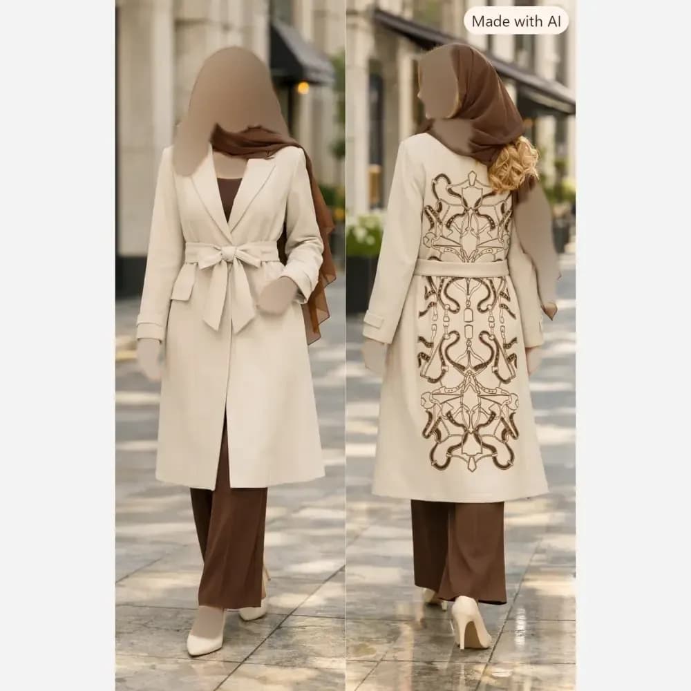 پالتو استردار گلدوزی شده با کیفیت عالی — تصویر ۲