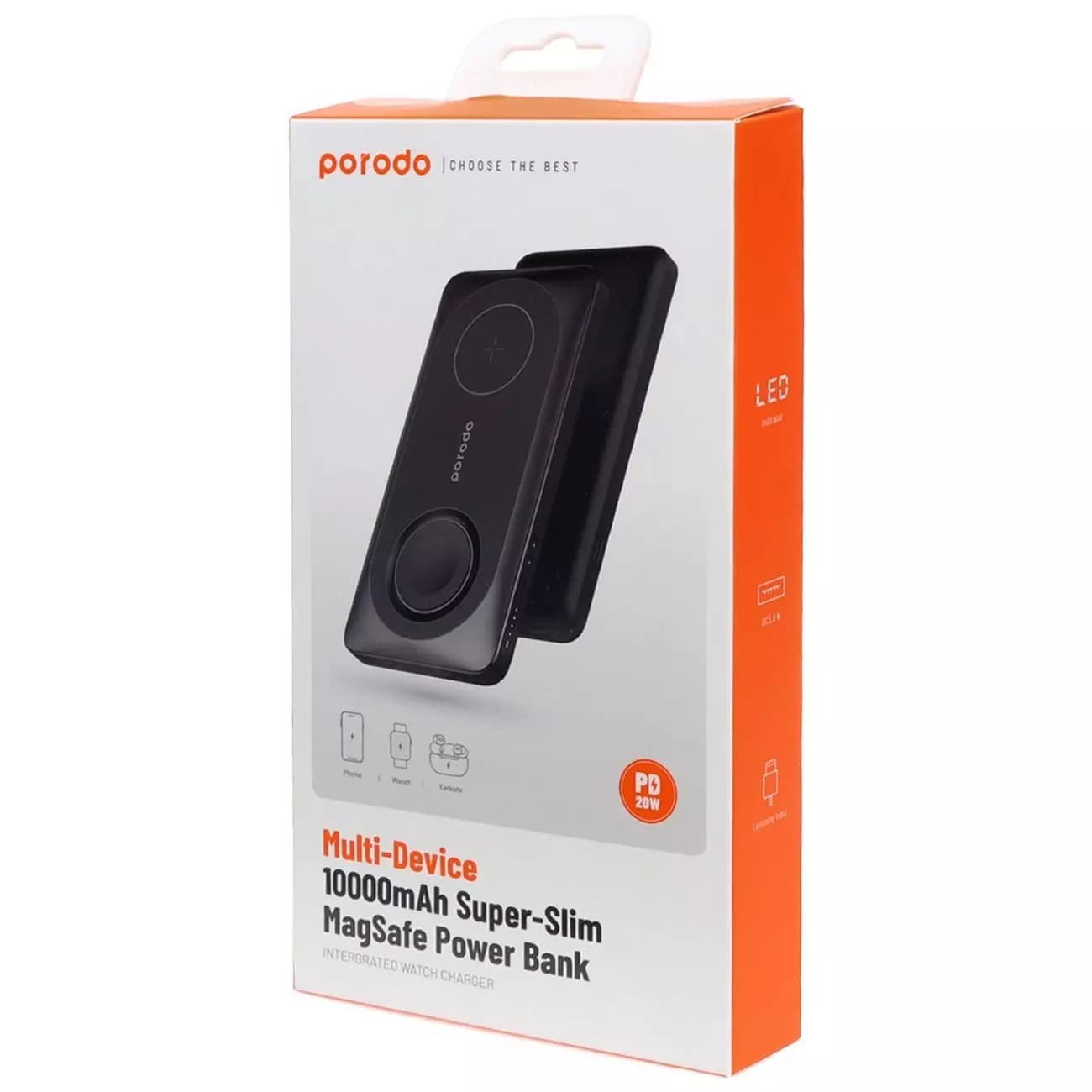 پاور بانک مگ سیف دار پرودو مدل Porodo Multi-Device Super-Slim Magsafe 10000 mAh — تصویر ۴