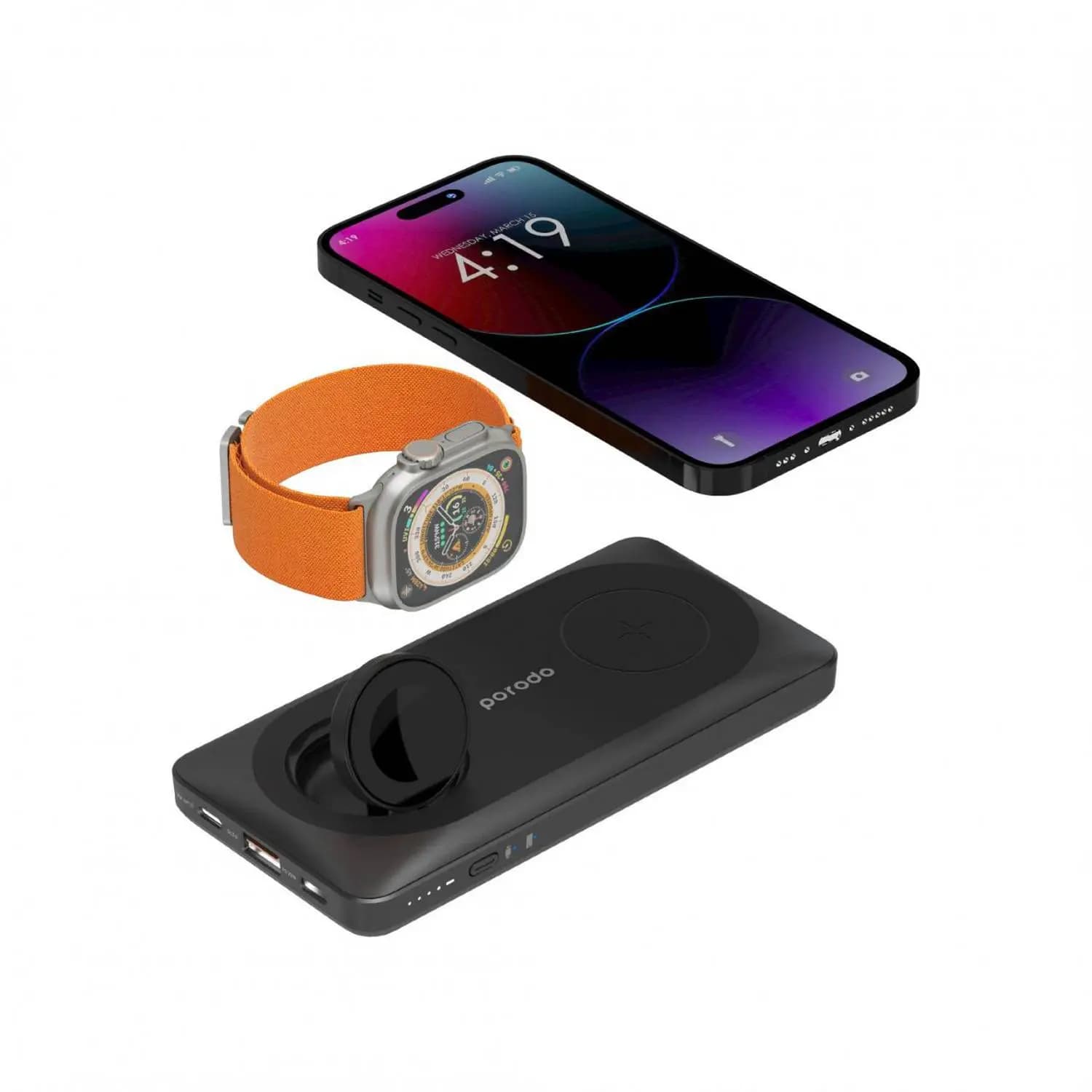پاور بانک مگ سیف دار پرودو مدل Porodo Multi-Device Super-Slim Magsafe 10000 mAh — تصویر ۵