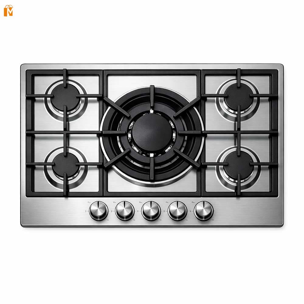 اجاق گاز 5 شعله استیل پلوپز وسط اردل مدل GS50003