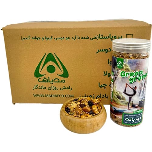 گرانولا سبز(وگان) 350 گرمي کارتن 15 تايي