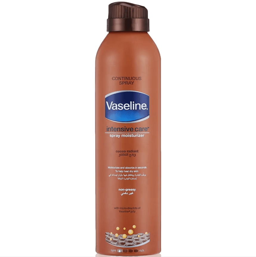 اسپری آبرسان و درخشان کننده بدن وازلین Vaseline Cocoa Radiant حجم 190 میلی لیتر — تصویر ۲