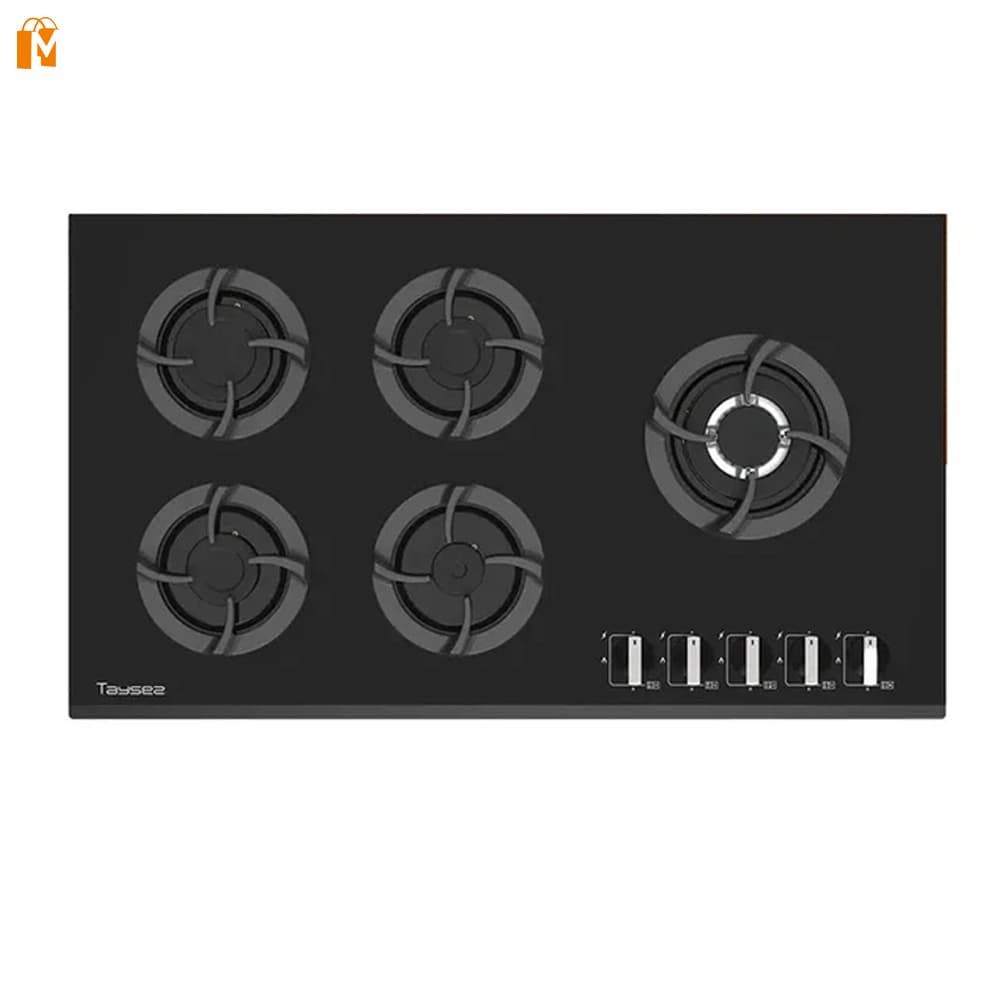 اجاق گاز شیشه ای رومیزی 5 شعله پلوپز کنار تایسز مدل HG-1908