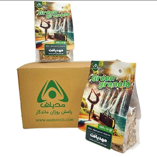 گرانولا سبز(وگان) 650 گرمي کارتن 10 تايي
