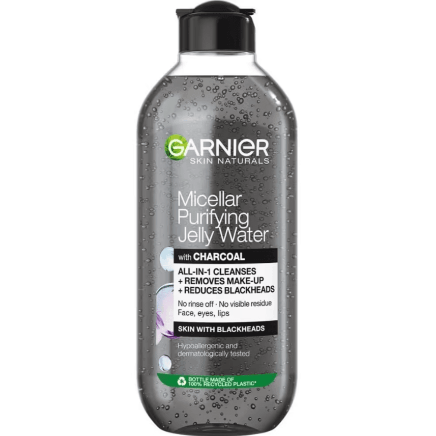 ژل میسلار واتر پاک کننده صورت و آرایش زغالی گارنیه Garnier Purifying Charcoal حجم 400 میلی لیتر