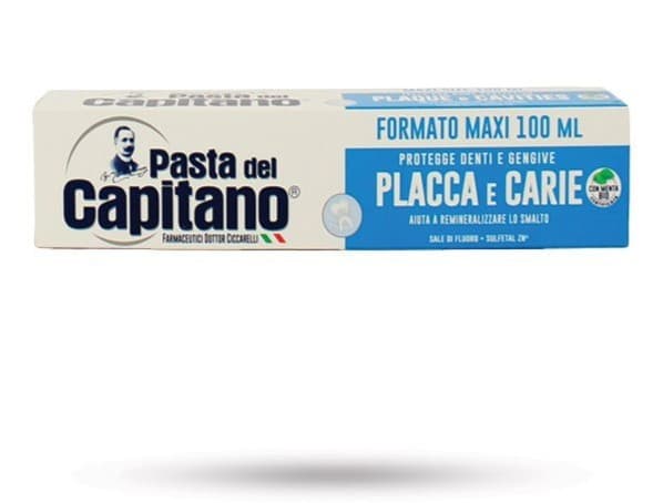 خمیر دندان پاستا دل کاپیتانو ضد پلاک و پوسیدگی Capitano Placca-e-Cavities حجم 100میلی — تصویر ۲