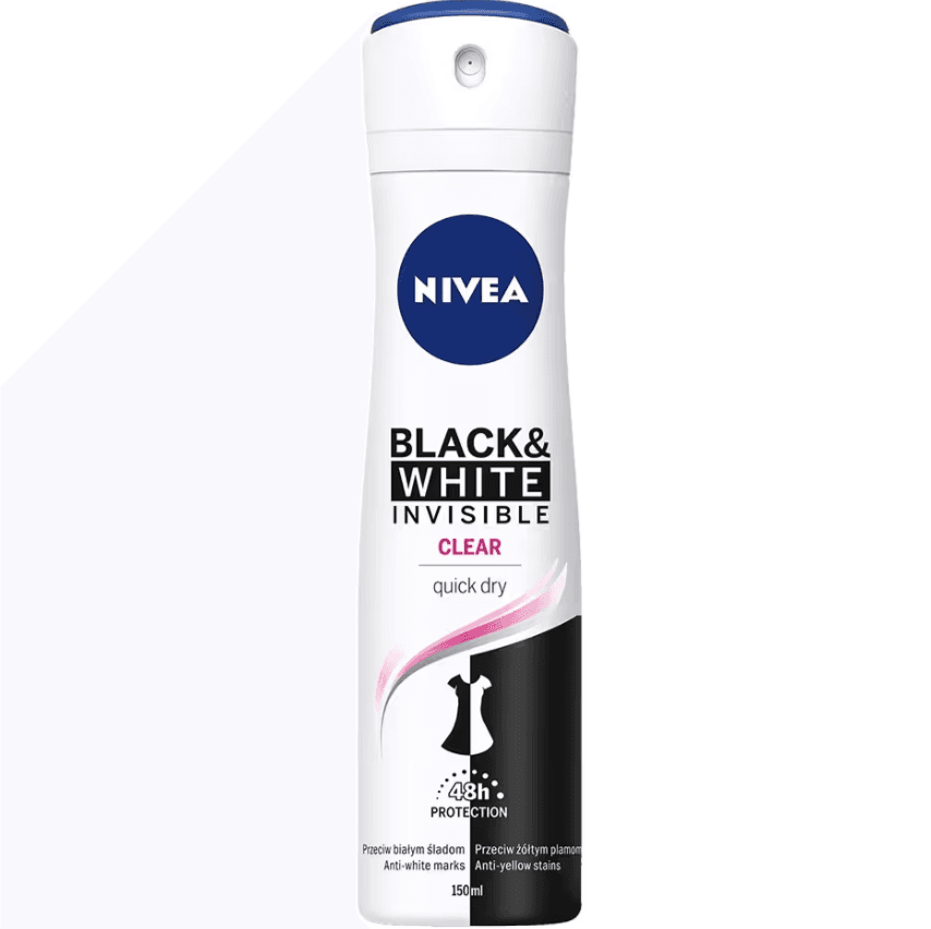 اسپری ضد تعریق زنانه نیوا مدل Nivea Black White Clear حجم 150 میلی لیتر