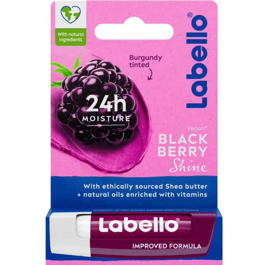 بالم مرطوب کننده لب لابلو طعم شاه توت Labello Blackberry Shine حجم 5.5 میلی لیتر