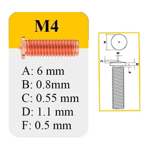 پیچ جوشی استیل M4x30 — تصویر ۵