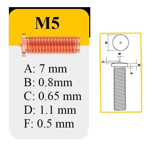 پیچ جوشی استیل M5x10 — تصویر ۳