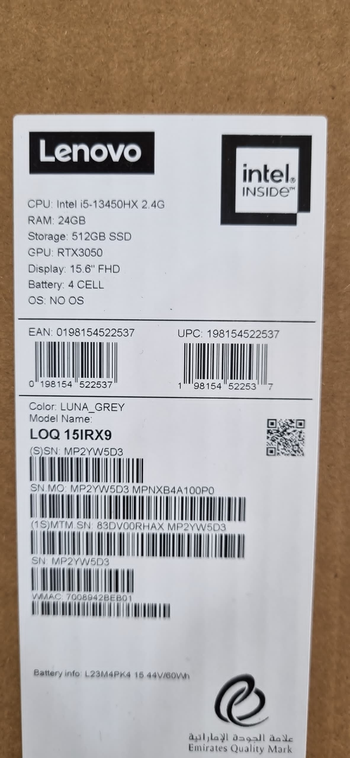 لپ تاپ Lenovo LOQ15IRX9 — تصویر ۷