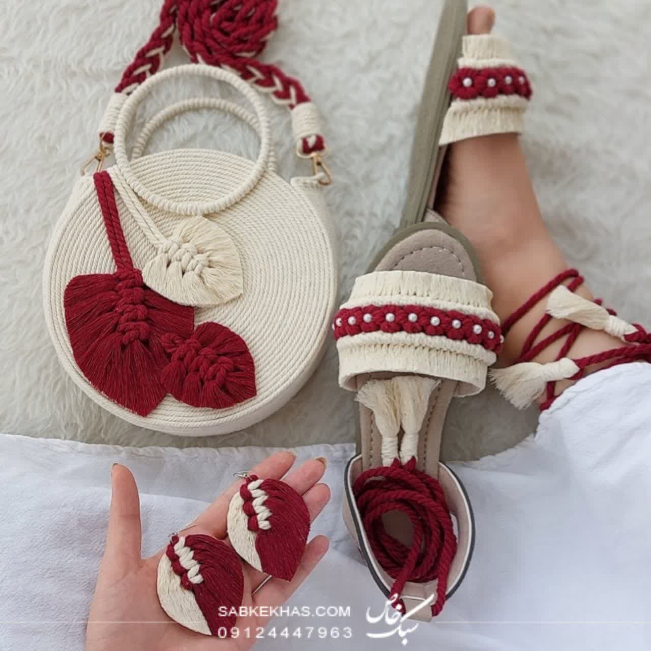 ست کیف و صندل مکرومه — تصویر ۲