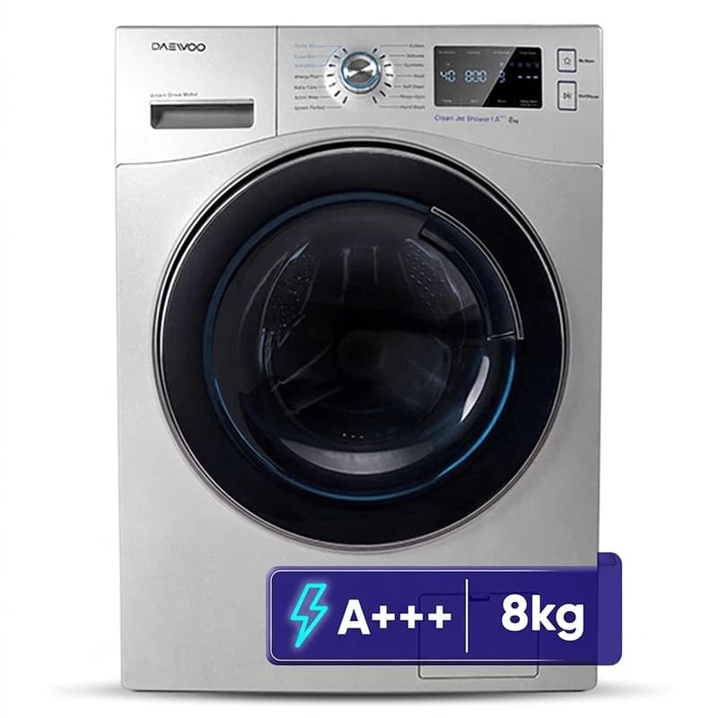 ماشین لباسشویی 8 کیلویی دوو LM881 رنگ سیلور