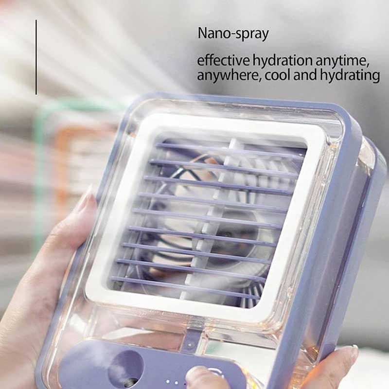 پنکه مه پاش شارژی مدل transparent spray lightfan — تصویر ۴