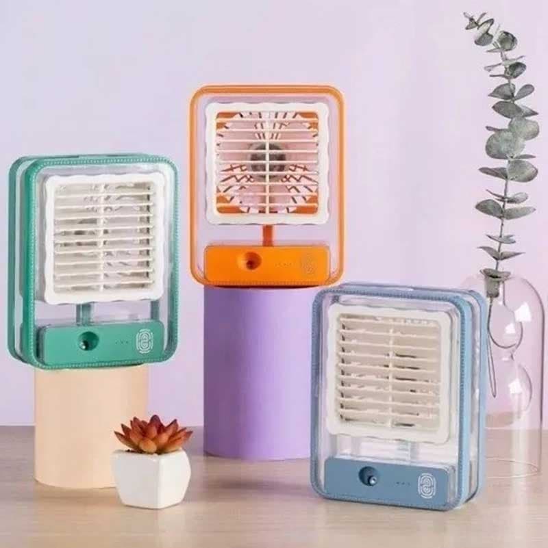 پنکه مه پاش شارژی مدل transparent spray lightfan