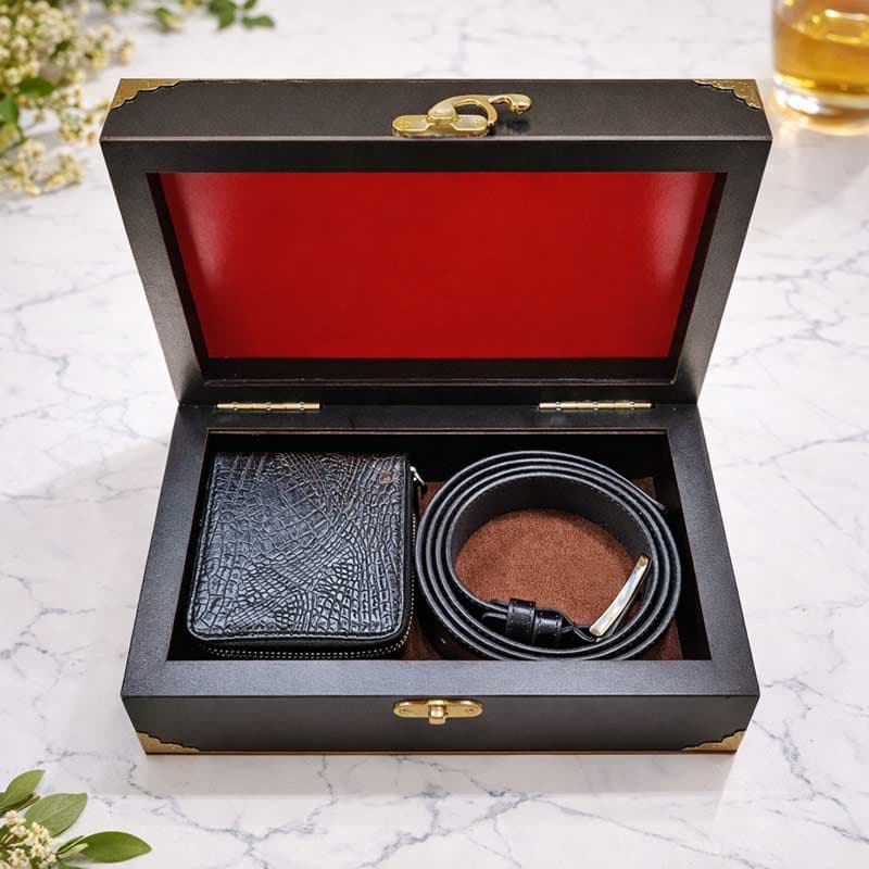 ست کیف و کمربند چرم طبیعی آهون مدل کورلئونه