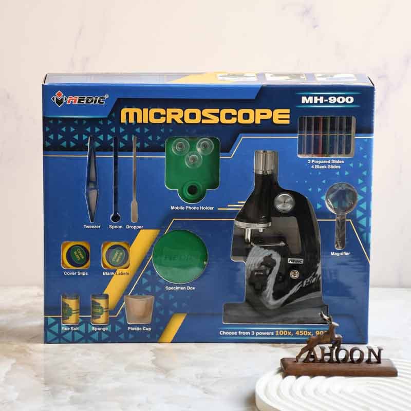 میکروسکوپ آموزشی مدیک مدل MH-900 سه لنزه، نوری همراه نگهدارنده موبایل با حداکثر قدرت بزرگنمایی 900 برابری