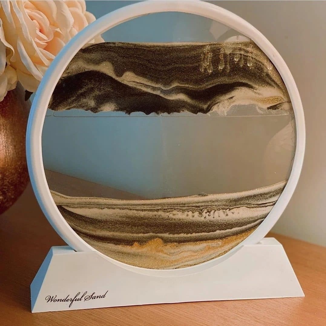 تابلو شنی واندرفول سند طرح دایره قاب سفید قابلیت انتخاب رنگ مایع تابلو — تصویر ۸