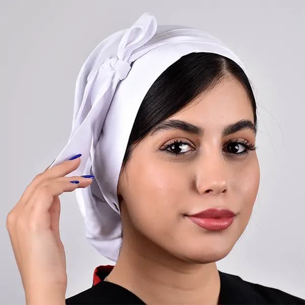 کلاه پاپیونی سفید ساده