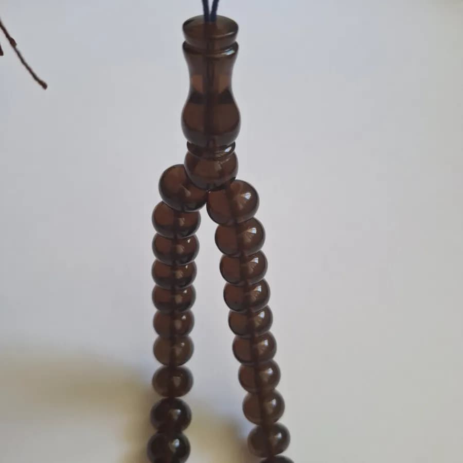 تسبیح سندلوس اصل بودار 43 دانه چرتکه‌ای بسیار زیبا کد 1367 — تصویر ۸