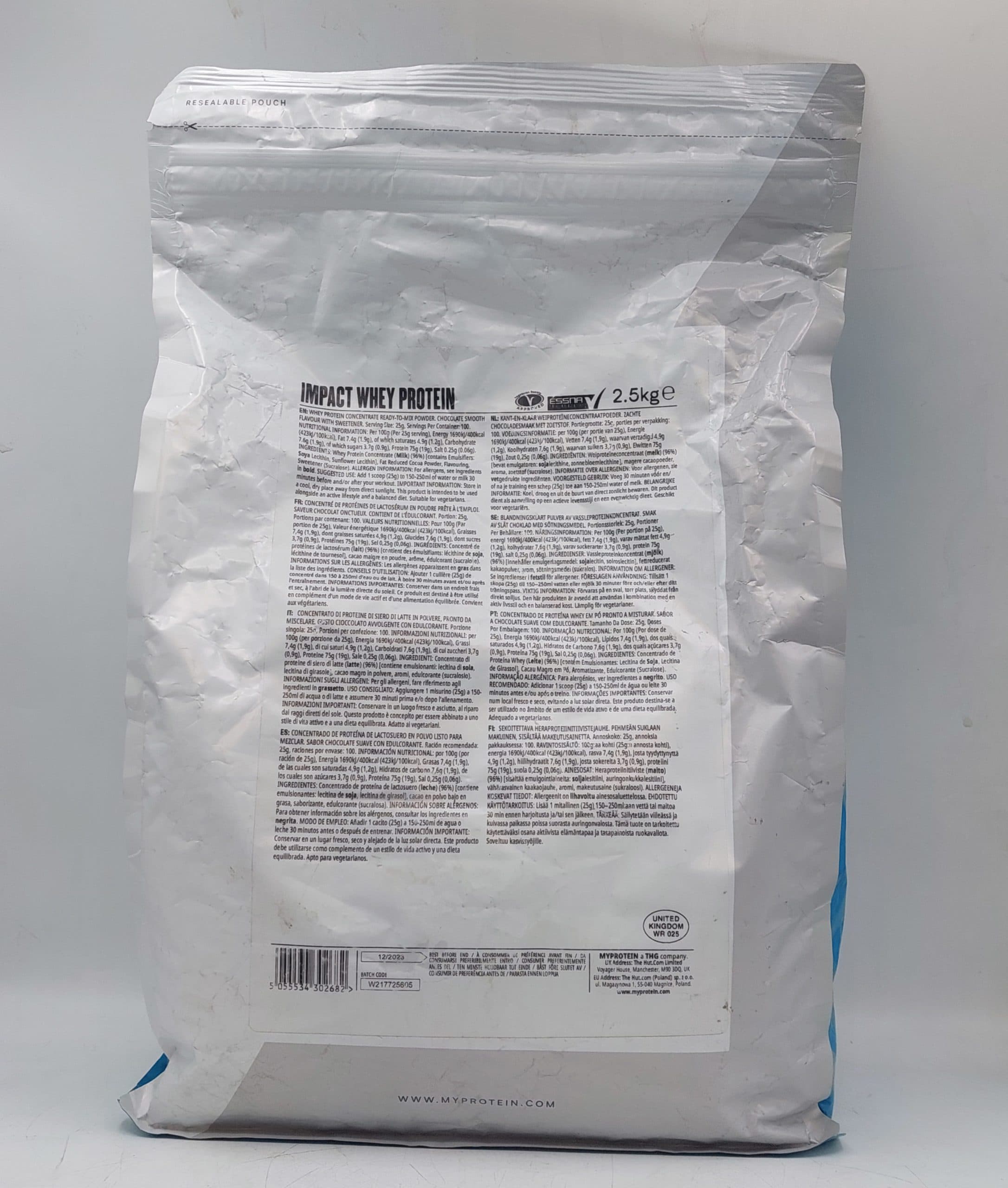 وی مای پروتئین ایمپکت 2500 گرمی My Protein Impact Whey Protein — تصویر ۴