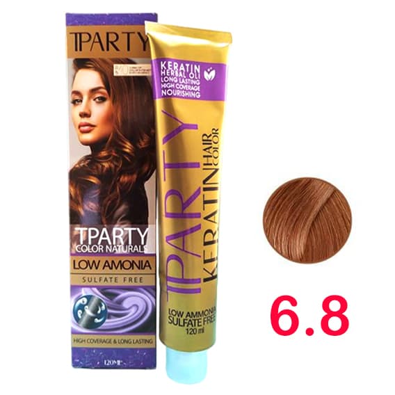 رنگ مو تی پارتی لو آمونیاک شماره 6.8 شکلاتی حجم 120 میلی لیتر رنگ بلوند شکلاتی تیره
