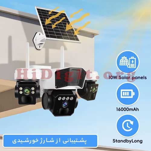 دوربین اسپیددام خورشیدی چرخشی سیمکارتی سه لنز SPIX-S232AS — تصویر ۳