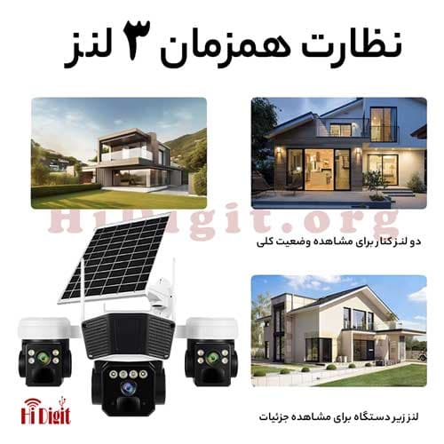 دوربین اسپیددام خورشیدی چرخشی سیمکارتی سه لنز SPIX-S232AS — تصویر ۵