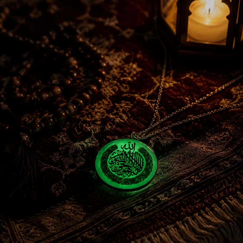 آویز ماشین شب تاب دو طرفه آیت الکرسی — تصویر ۳