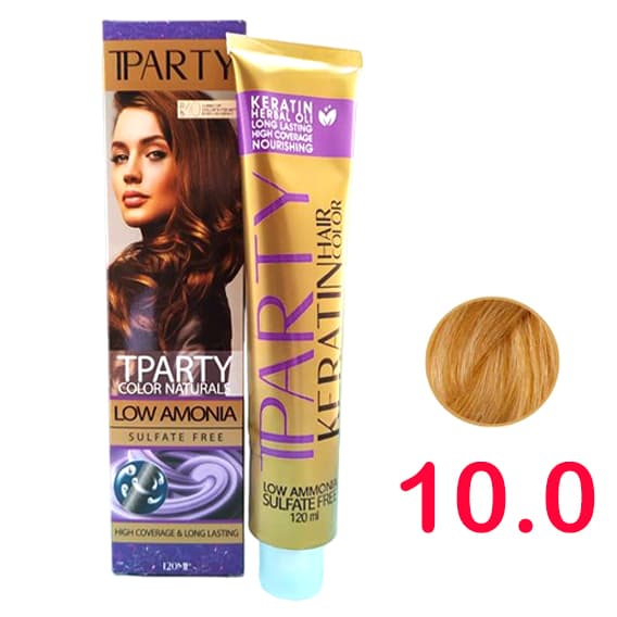 رنگ مو تی پارتی لو آمونیاک شماره 10.0 طبیعی حجم 120 میلی لیتر رنگ بلوند پلاتینه