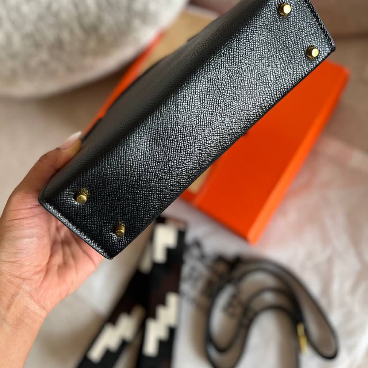 کیف هرمس مشکی مدل کلی (Hermes) — تصویر ۴