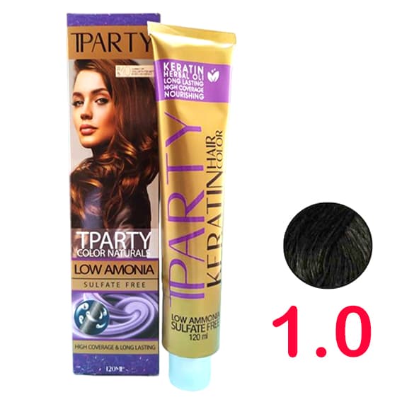 رنگ مو تی پارتی لو آمونیاک شماره 1.0 طبیعی حجم 120 میلی لیتر رنگ مشکی
