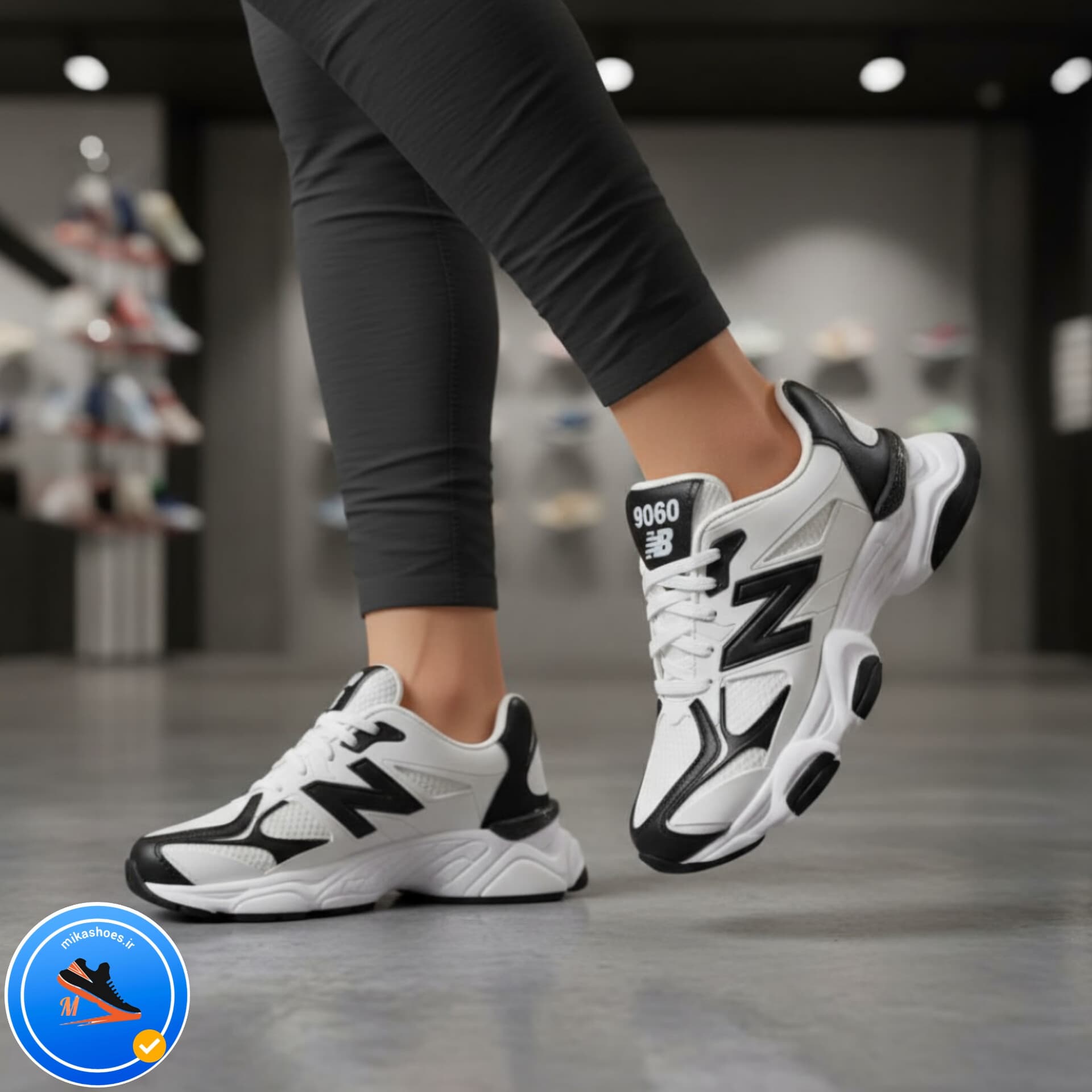 کتونی نیوبالانس 9060سفیدمشکی سایز 37الی 40-کفش میکاشویز-mikashoes
