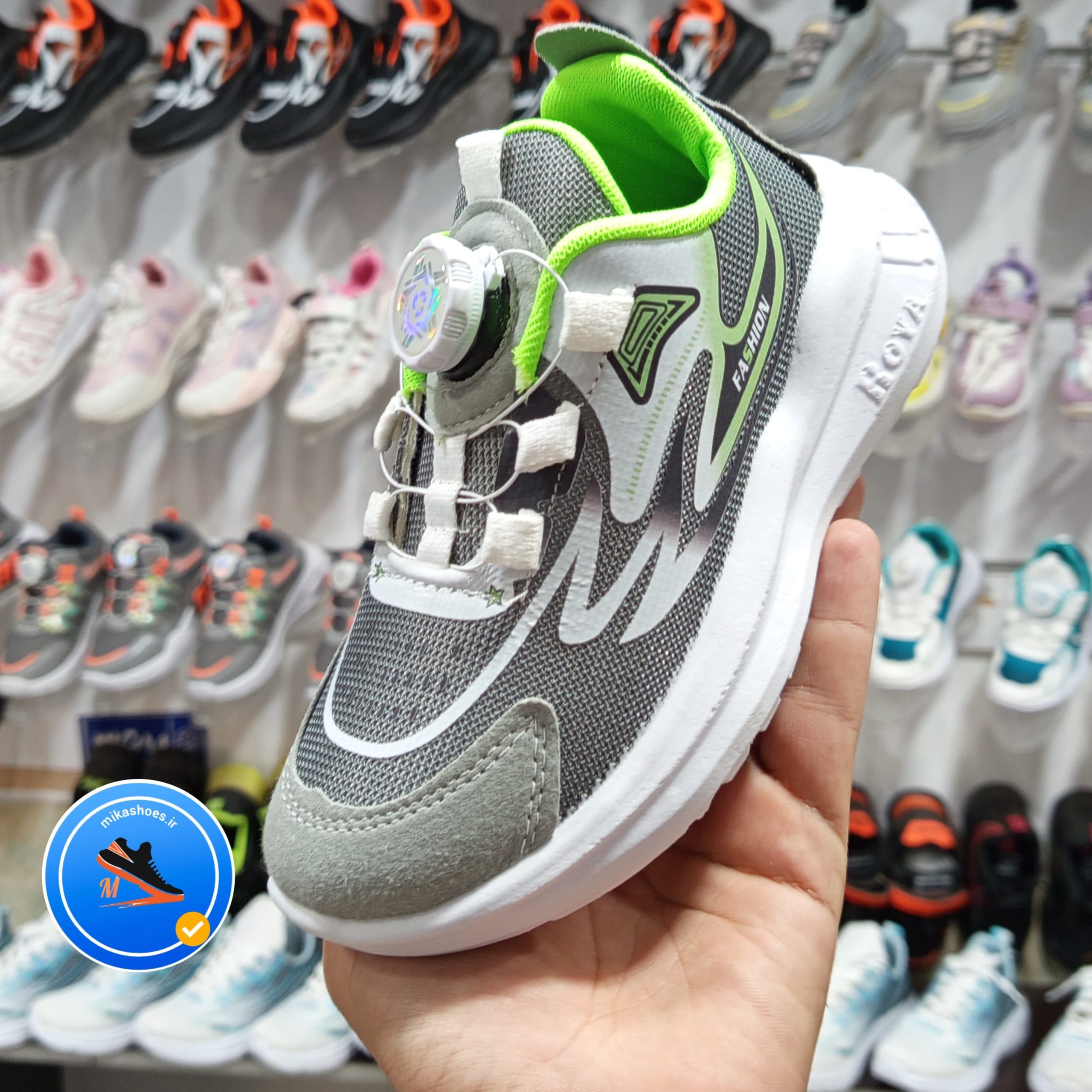 کفش دیسکی بچه گانه سایز 32 الی 36 طوسی-کفش میکاشویز-mikashoes