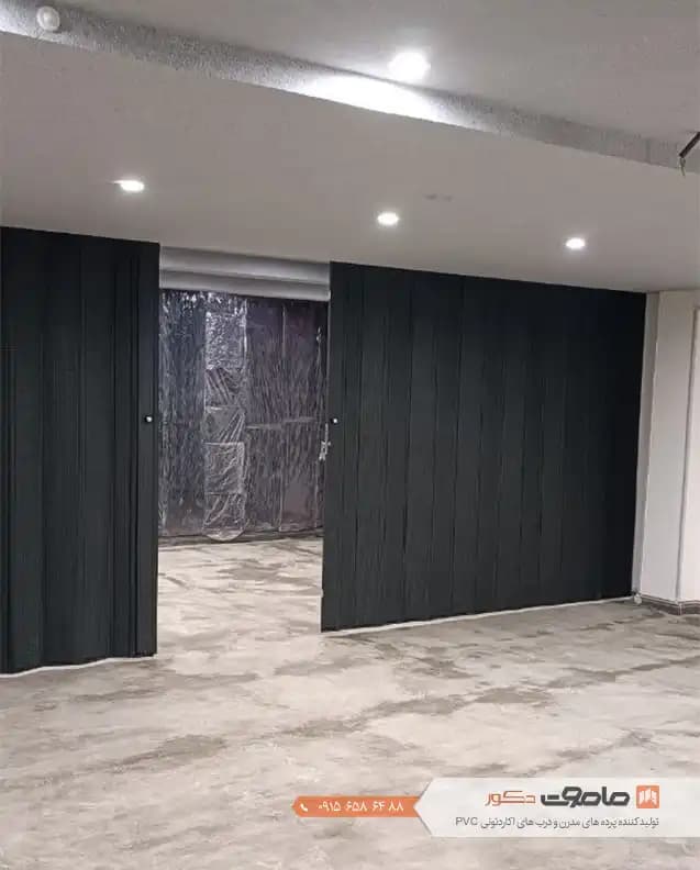 درب آکاردئونی چرمی قوه ای سوخته کد L-1