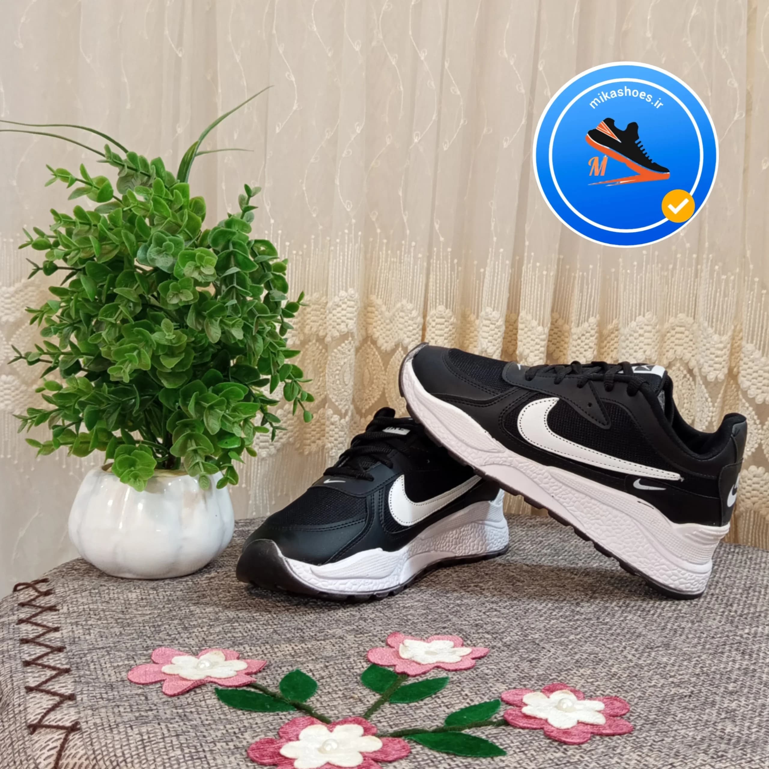 کفش زنانه شیک مدل نایکی مشکی -کفش لژدار اسپرت مشکی-mikashoes