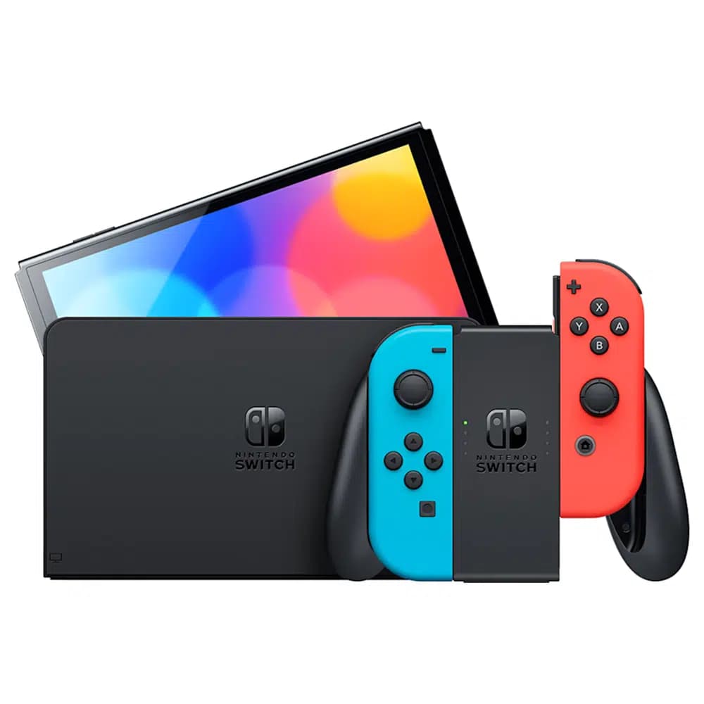 کنسول Nintendo Switch OLED رنگ آبی/قرمز نئونی