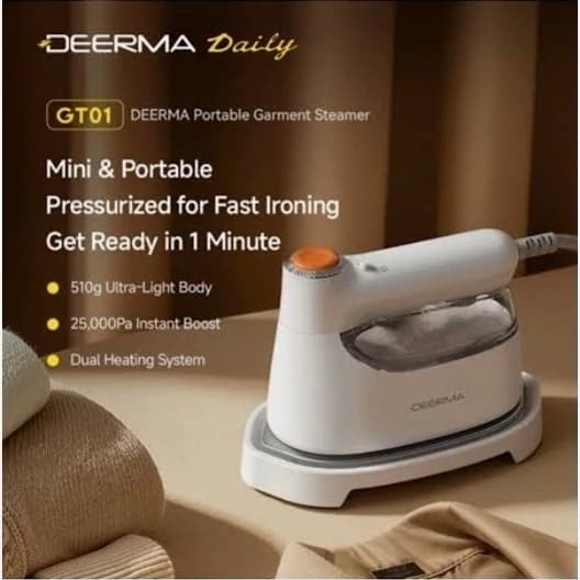 اتو بخار پرتابل شیائومی درما مدل Deerma GT01 Portable Handheld Garment Steamer 1200W Fast Heat (ارسال رایگان) — تصویر ۳