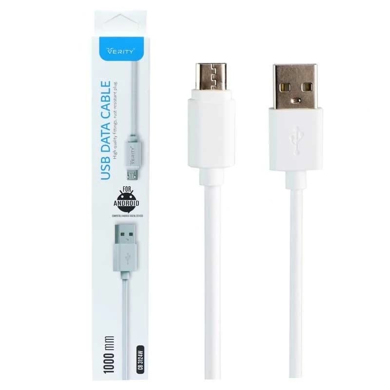 کابل شارژر USB به microUSB وریتی مدل CB3124A CB 3124A model USB to microUSB charger cable طول 1 متر