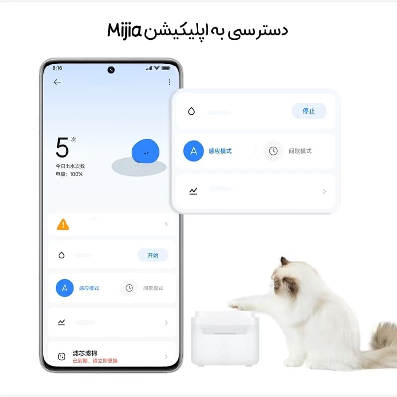 بسته 3 عددی فیلتر یدک ظرف آب خوری اتوماتیک حیوانات شیائومی Mijia Wireless Smart Pet Water Dispenser Filter مدل XWFE02MG — تصویر ۸
