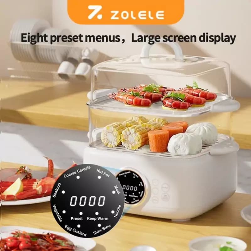 بخار پز چند کاره 9.3 لیتری شیائومی مدل ZOLELE ES931 Multi-Function Steamer — تصویر ۶