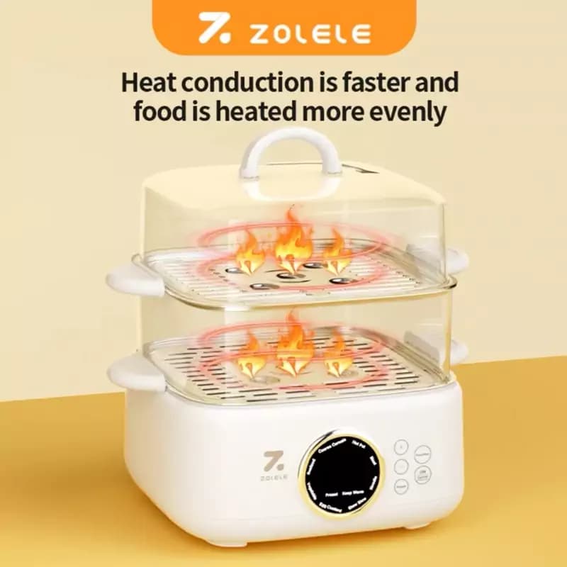بخار پز چند کاره 9.3 لیتری شیائومی مدل ZOLELE ES931 Multi-Function Steamer — تصویر ۳