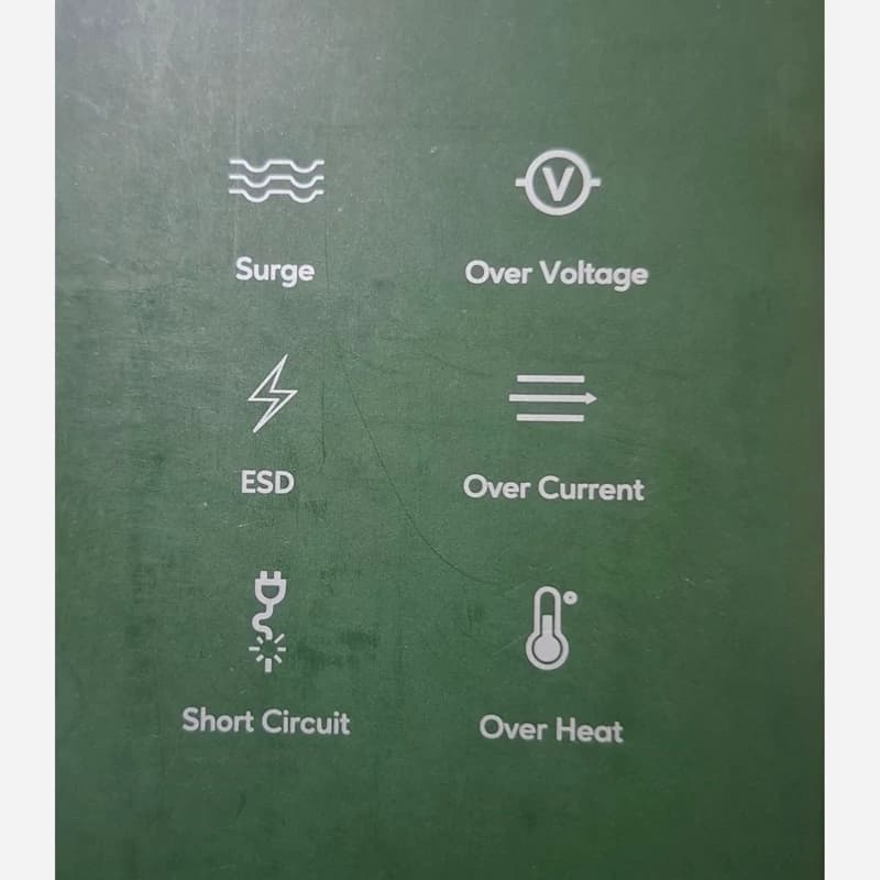 چند راهی برق و هاب شارژر فست گرین لاین Green Lion Power Socket 3M 3500W 40W GNPS2PDBK (ارسال رایگان) — تصویر ۳