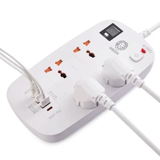 چند راهی برق و هاب شارژر فست گرین لاین Green Lion Power Socket 3M 3500W 40W GNPS2PDBK (ارسال رایگان) — تصویر ۵