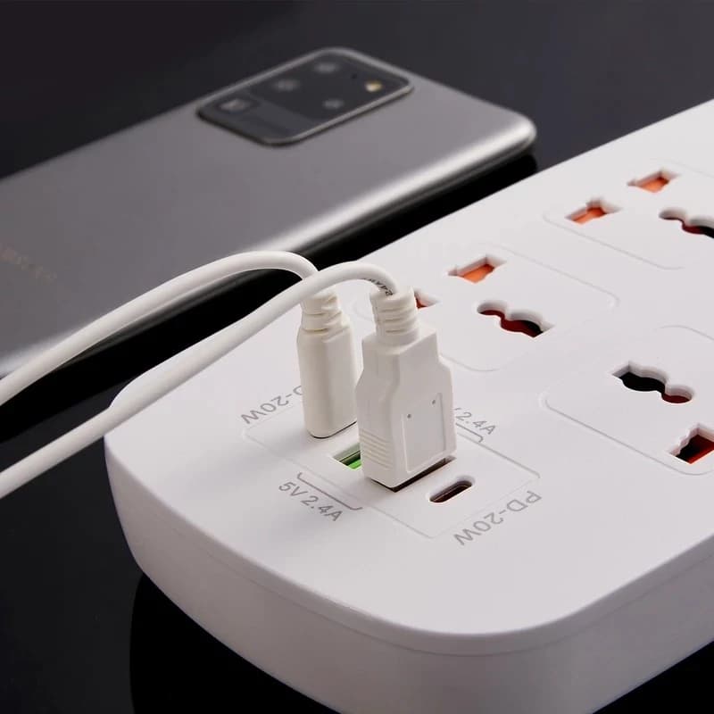 چند راهی برق و هاب شارژر فست گرین لاین Green Lion Power Socket 3M 3500W 40W GNPS2PDBK (ارسال رایگان) — تصویر ۶