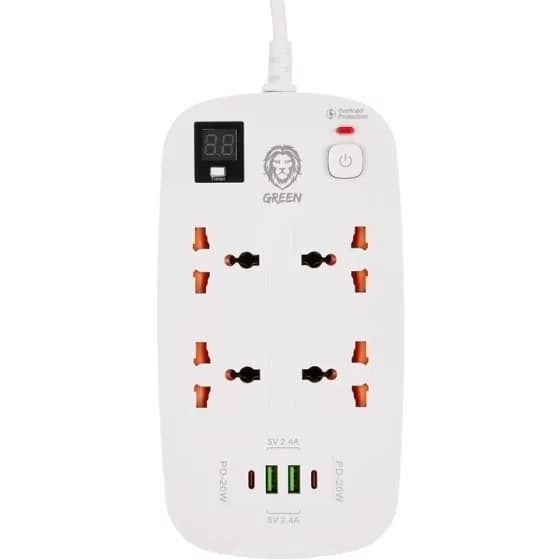 چند راهی برق و هاب شارژر فست گرین لاین Green Lion Power Socket 3M 3500W 40W GNPS2PDBK (ارسال رایگان) — تصویر ۷