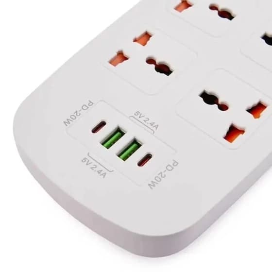 چند راهی برق و هاب شارژر فست گرین لاین Green Lion Power Socket 3M 3500W 40W GNPS2PDBK (ارسال رایگان) — تصویر ۸