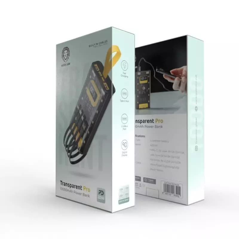 پاوربانک شفاف 10 هزار گرین لاین Green Lion Transparent Pro Power Bank — تصویر ۴